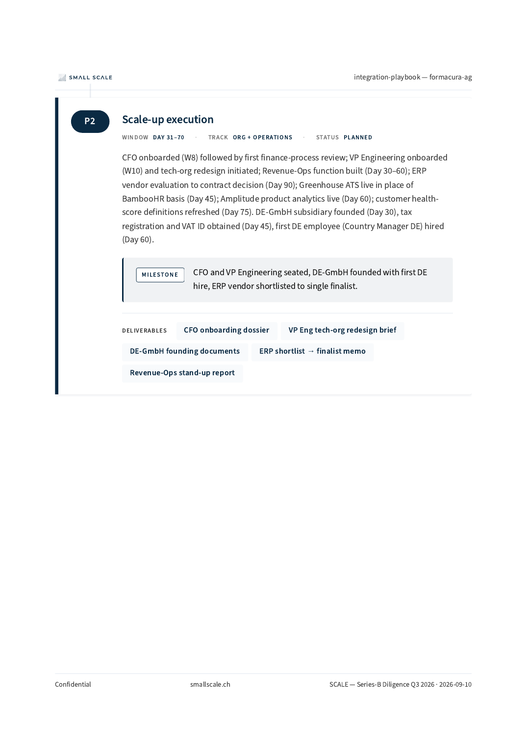 Integration playbook — SCALE sample page