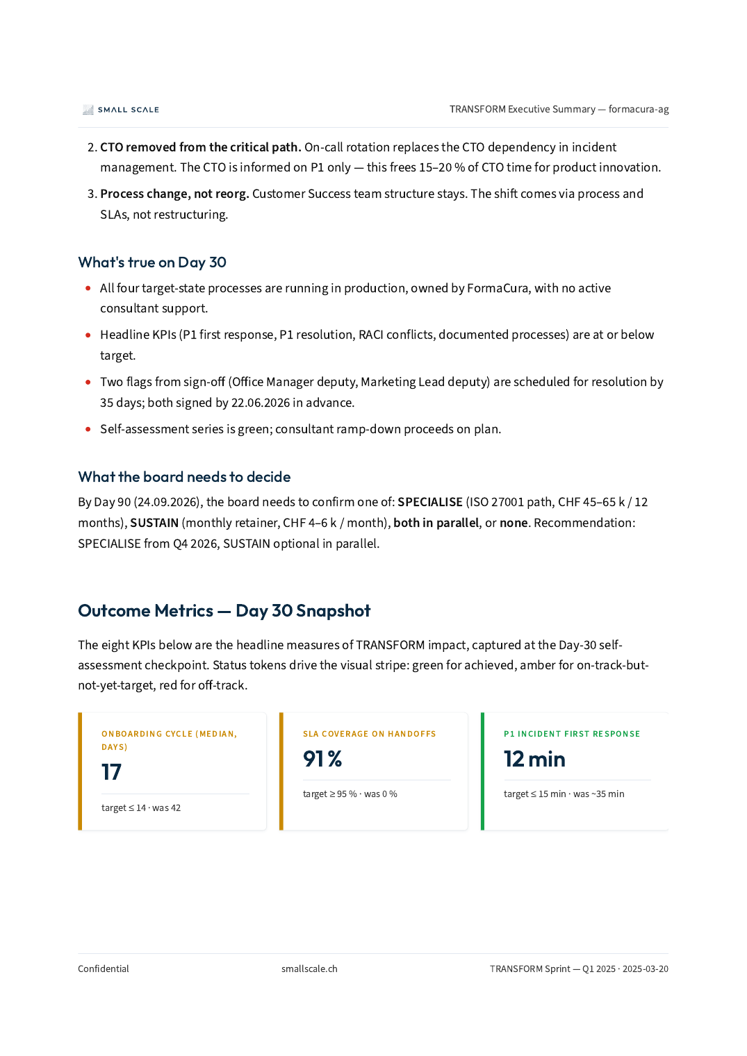 Executive Summary — TRANSFORM cover page